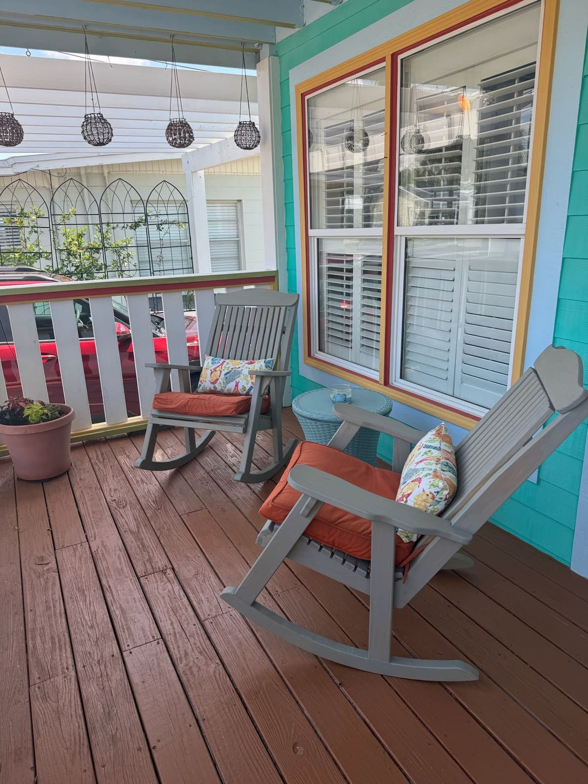 Porch rockers on the wraparound porch